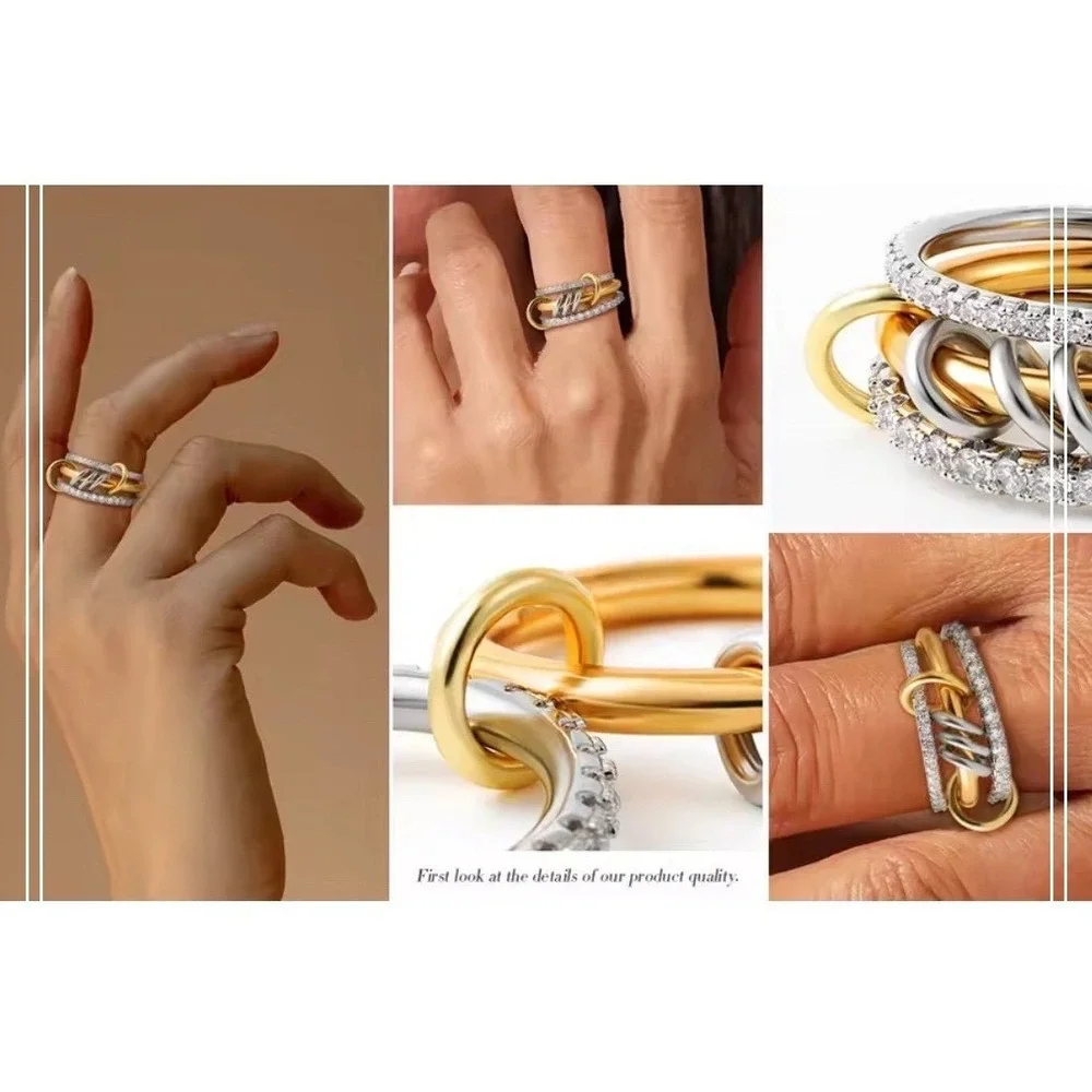 Stackable Mixed Cubic Zirconia Pave‎ Band Ring 14k Tarnish resistant size 6 - Picture 6 of 7